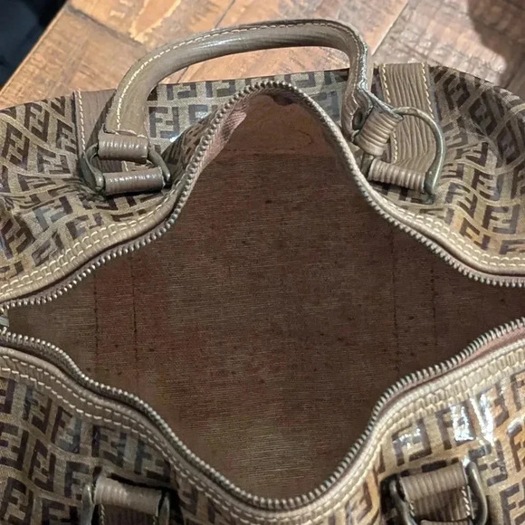 Authentic Fendi Zucca Boston Bag PVC Coated Canvas - Picture 13 of 15